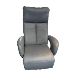 Hukla Relaxsessel|Sessel Dreamline 02 Leder Vivre Steel Grau Metall Drehteller V6 Mit Turn Und Move Funktion
