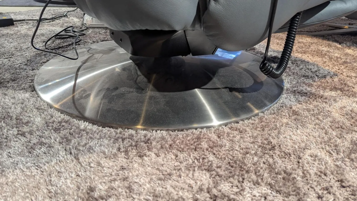 Hukla Relaxsessel|Sessel Dreamline 02 Leder Vivre Steel Grau Metall Drehteller V6 Mit Turn Und Move Funktion