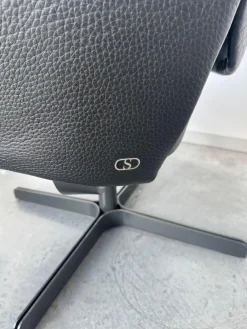 De Sede Relaxsessel|Sessel DS 343 Leder 10 Neck 11 Black Schwarz Gestell Metall Schwarzgrau Inklusive Hocker