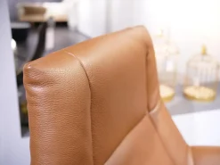 De Sede Loungesessel|Sessel DS 149 Leder Club 54 Whisky Braun Sternfuß Schwarz Matt Drehbar Mit Rückholfunktion Inklusive Hocker