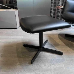 De Sede Relaxsessel|Sessel DS-344 Leder Touch Schwarz 11 Gestell Schwarzgrau Mit Hocker