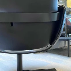 De Sede Relaxsessel|Sessel DS-344 Leder Touch Schwarz 11 Gestell Schwarzgrau Mit Hocker