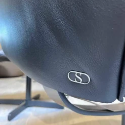 De Sede Relaxsessel|Sessel DS-344 Leder Touch Schwarz 11 Gestell Schwarzgrau Mit Hocker