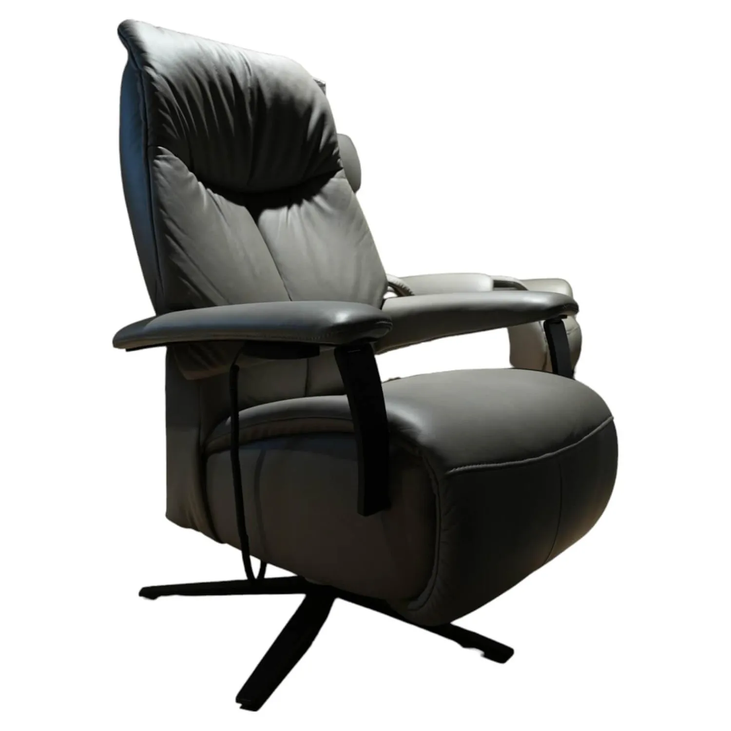 himolla Relaxsessel|Sessel Easy Swing 7061 4551 Leder 24 Longlife Stahl Grau Sterngestell Anthrazit Metall Pulverbeschichtet