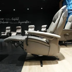 himolla Relaxsessel|Sessel Easy Swing 7061 4551 Leder 24 Longlife Stahl Grau Sterngestell Anthrazit Metall Pulverbeschichtet