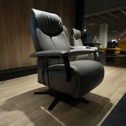 himolla Relaxsessel|Sessel Easy Swing 7061 4551 Leder 24 Longlife Stahl Grau Sterngestell Anthrazit Metall Pulverbeschichtet