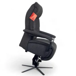himolla Relaxsessel|Sessel Easy Swing Medium Stoff Q2 Melange Cola Schwarz Sternfuß Metall Pulverbeschichtet Anthrazit 2 Motorig Mit Aufstehhilfe