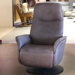 himolla Fernsehsessel|Sessel Easy-Swing Leder Eleganza Fango Braun Superlastic Plus Tellerfuß Anthrazit