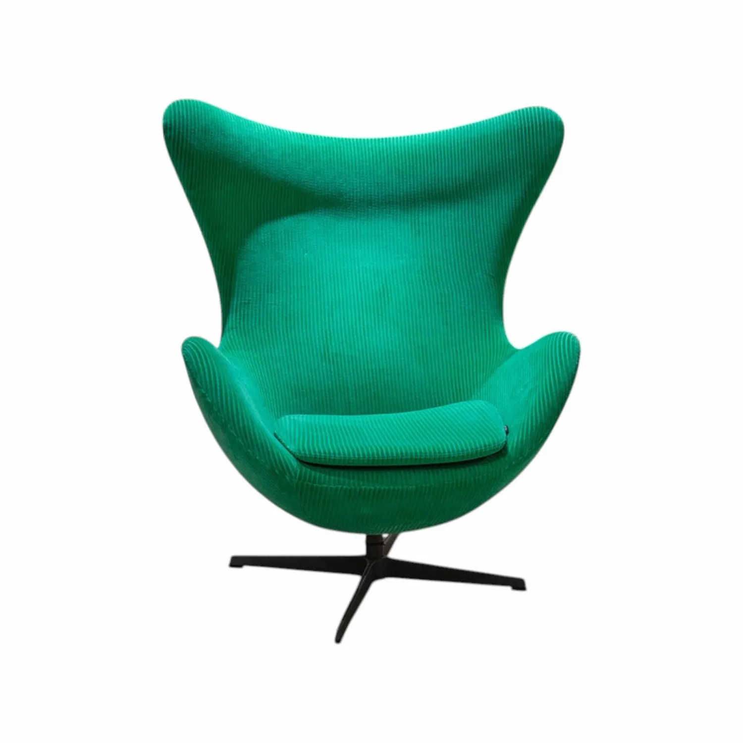 Fritz Hansen Loungesessel|Sessel Egg Chair Stoff Special Fabric Phlox 0933 Green Grün Gestell Warm Graphite Lackiert Grau