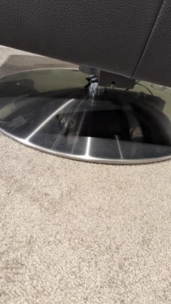 Erpo Relaxsessel|Sessel EM 210 15 Leder 170 Schwarz 136 Tellerfuß Edelstahl Gebürstet Mit Kopfteilverstellung Manuell Und 2 Motorisch Plus Aufstehhilfe