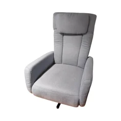 Steinpol Relaxsessel|Sessel EM Plauen Stoff Sofia Clen Blue Grey Blau Grau Sternfuß Schwarz Matt Mit Manueller Verstellung