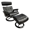 Stressless Relaxsessel|Sessel Erik L Leder Cori Black Schwarz Gestell Signature Metall Schwarz Matt Inklusive Hocker