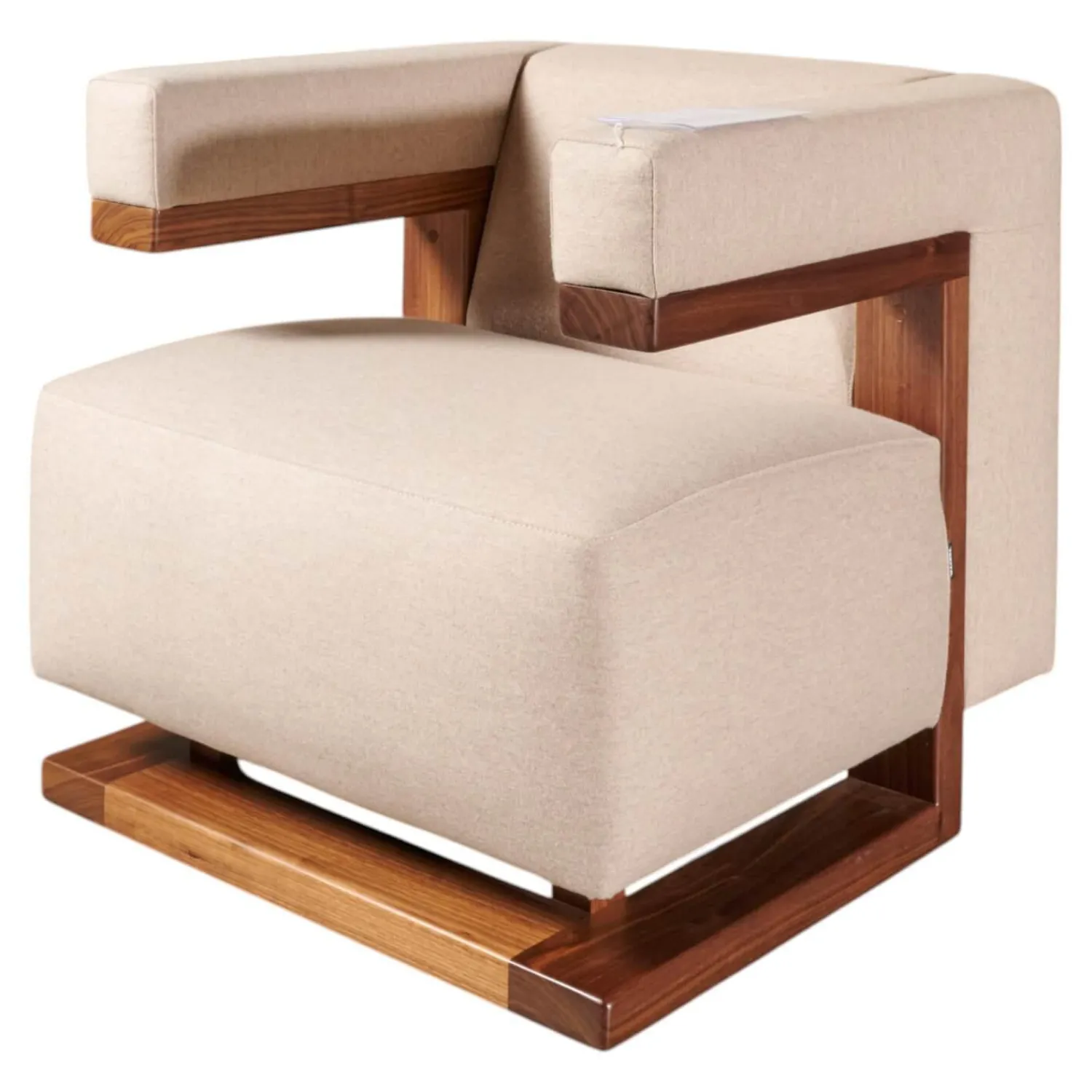 Tecta Loungesessel|Sessel F51 Stoff Doma Beige Grau Gestell Nussbaum Massiv