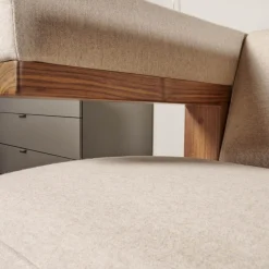 Tecta Loungesessel|Sessel F51 Stoff Doma Beige Grau Gestell Nussbaum Massiv