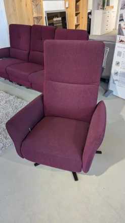 Carina Relaxsessel|Sessel Fae Stoff Trend Bordeaux Rot Sternfuß Metall Schwarz Mit Kopfteilverstellung