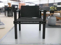 COR Gartenstühle|Sessel Farmer Stoff 5094 Schwarz Gestell Esche Schwarz Geölt