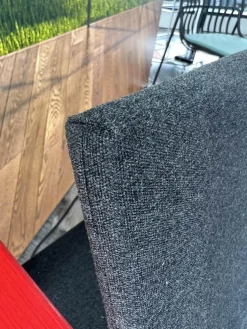 COR Loungemöbel|Sessel Farmer Stoff 5094 Schwarz Gestell Esche Geölt Pulver Rot P150 Mit Kunststoffgleitern Inklusive Tisch