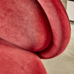 Wittmann Loungesessel|Sessel Fauteuil Vuelta 80 Bezug Stoff Velvet Bordeaux Rot Füße Bronze Drehbar