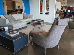 Maxalto Relaxsessel|Sessel Febo Bergere Stoff Solaris Braun mit Hocker