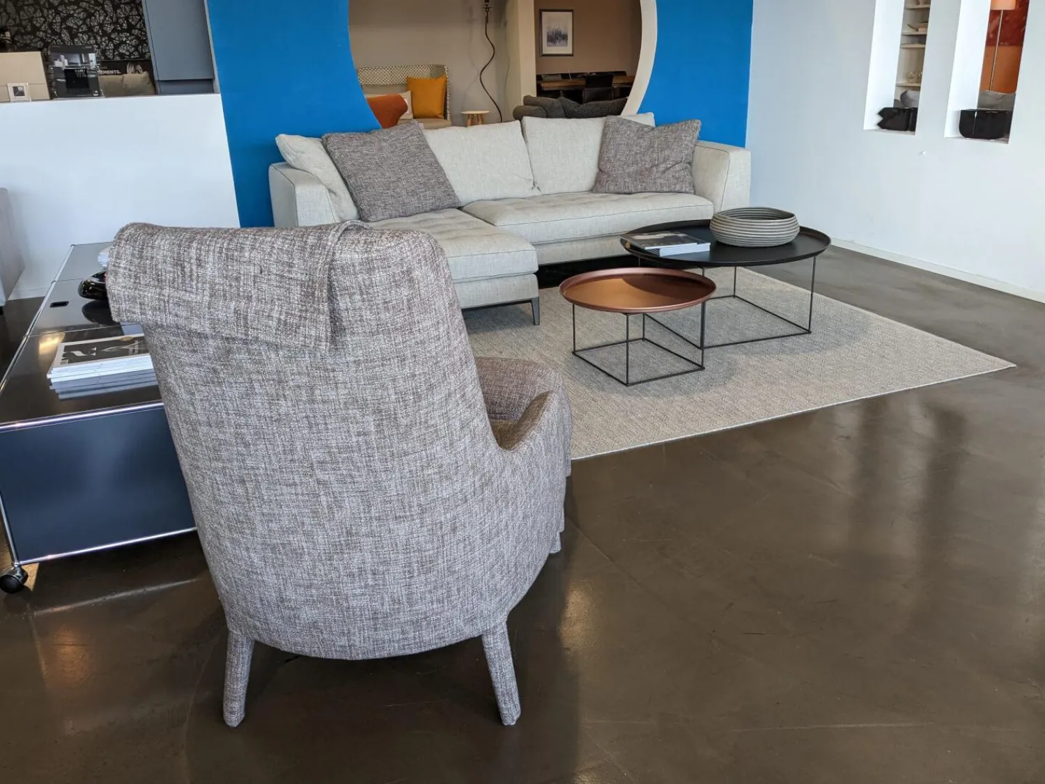 Maxalto Relaxsessel|Sessel Febo Bergere Stoff Solaris Braun mit Hocker