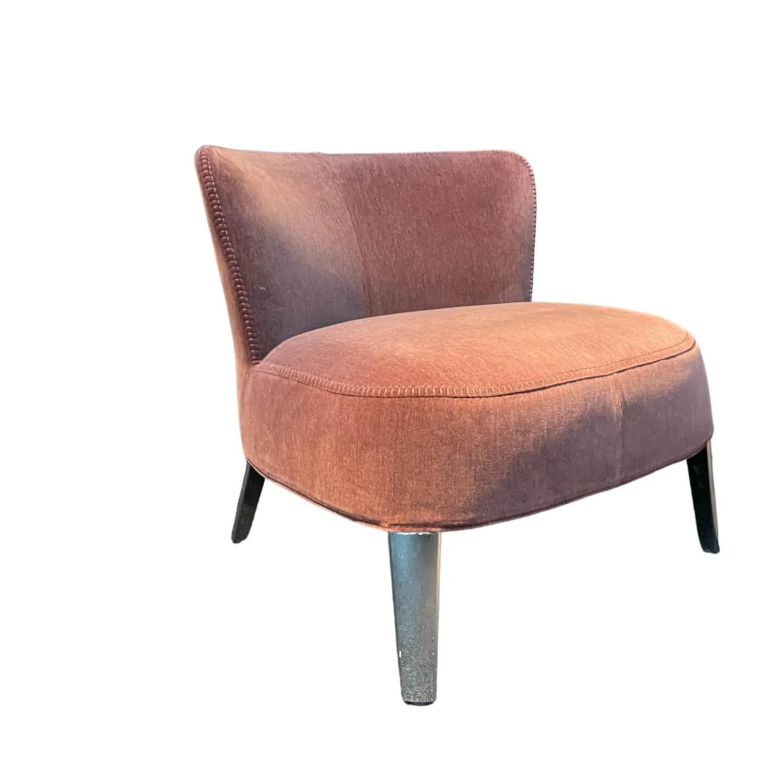 B&B Italia Loungesessel|Relaxsessel|Sessel Febo Stoff Rosa Gestell Silber