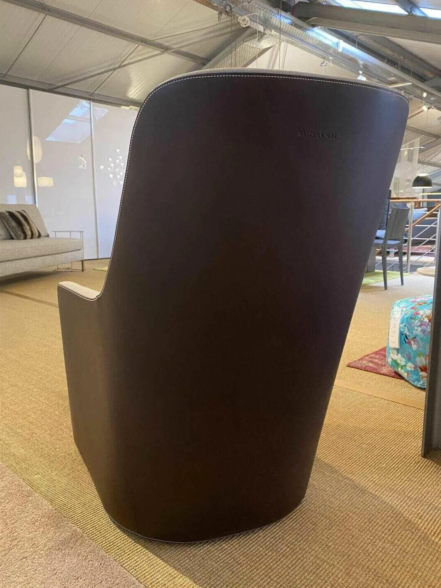 Walter Knoll Relaxsessel|Sessel Foster 520-10C Stoff Flanell Grau Rücken Saddle Leder Coffee mit Hocker