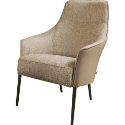 Jori Relaxsessel|Sessel Fuga Hoch Bezug Innen Stoff James C0013 Außen Leder Lipano Taupe