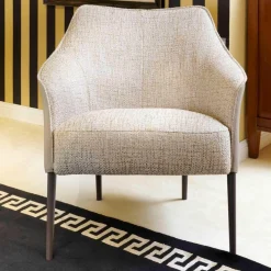 Jori Relaxsessel|Sessel Fuga Niedrig Bezug Innen Stoff James C0013 Außen Leder Lipano Taupe