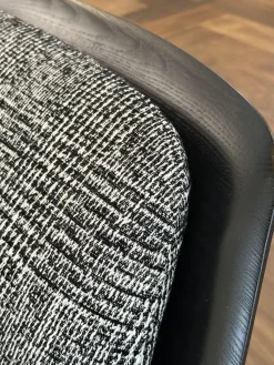 Bielefelder Werkstätten Loungesessel|Sessel Gatsby Stoff Scott BW1769 191 C Schwarz Weiß Holzgestell Massiv Esche Schwarz Gebeizt