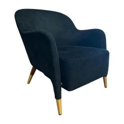 Molteni & C Loungesessel|Sessel Gio Ponti D 151 4 Bezug Stoff Wonder WG488 Blue Petrol Blau Korpus Amerikanisch Nussbaum