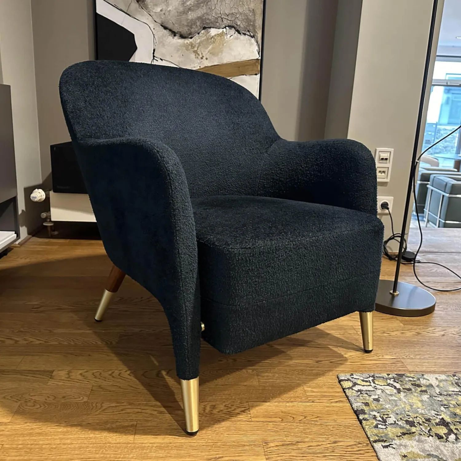 Molteni & C Loungesessel|Sessel Gio Ponti D 151 4 Bezug Stoff Wonder WG488 Blue Petrol Blau Korpus Amerikanisch Nussbaum
