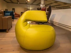 Leolux Relaxsessel|Sessel Gisa Leder Senso Lime Gelb 360° Drehbar auf Drehteller mit Kugellagern