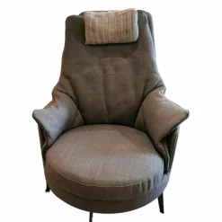 Flexform Relaxsessel|Sessel Guscioalto Light Stoff EBE 1162 Gestell Brüniert Drehbar mit Nackenkissen