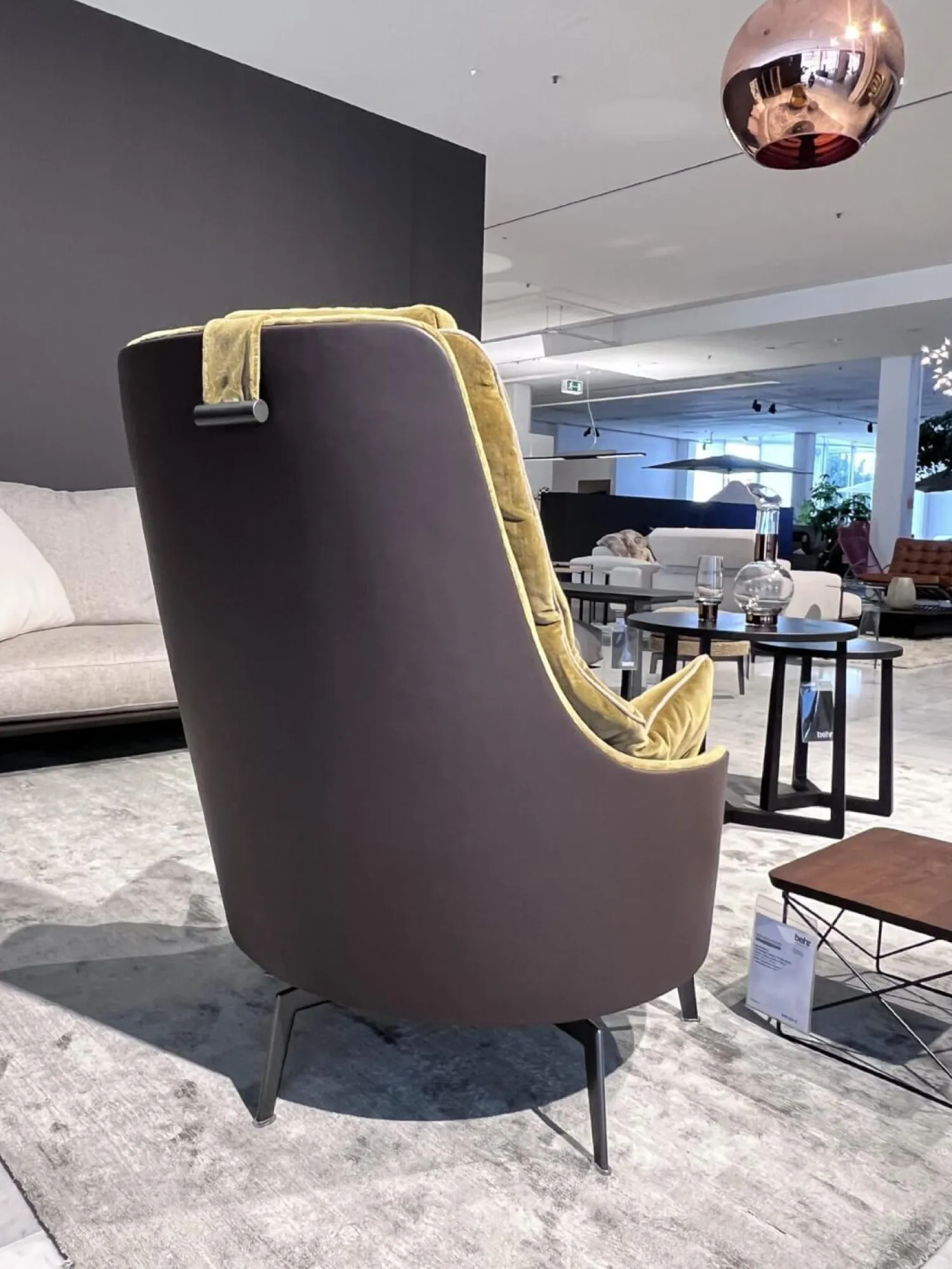 Flexform Relaxsessel|Sessel Guscioalto 015M21 Stoff Star Bronze Pelle de Luxe Schokobraun