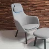 Vitra Relaxsessel|Sessel HAL Lounge Chair Stoff Credo SaltnPepper Grau mit Ottoman und Sitzkissen