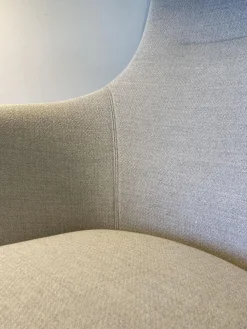 Vitra Relaxsessel|Sessel Hal Lounge Mit Ottoman Stoff Dumet 02 Beige Melange Füße Eiche Dunkel