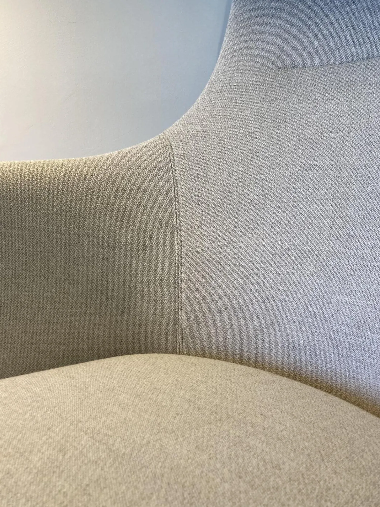 Vitra Relaxsessel|Sessel Hal Lounge Mit Ottoman Stoff Dumet 02 Beige Melange Füße Eiche Dunkel