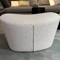 B&B Italia Loungesessel|Relaxsessel|Sessel Harbor Laidback Stoff Sambuco Weiß Gestell Schwarz Pulverbeschichtet Inklusive Hocker