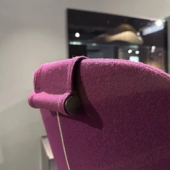 B&B Italia Relaxsessel|Sessel Harbor Stoff Veilchen Violett Drehgestell Grau Metallisiert Mit Tablett Eiche Schwarz Gebürstet Kopfkissen Und Hocker