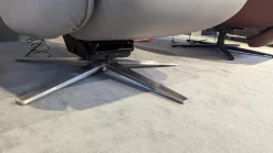 Hukla Relaxsessel|Sessel Hathi Leder Vivre Alu Grau Fuß V4 Edelstahl Mit Verstellung 2 Motorisch Und Aufstehhilfe Sowie Sitz und Rückenheitzung