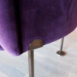 Walter Knoll Loungesessel|Sessel Hausmann Stoff Harald 2 Col 692 Aubergine Violett Rundstahlfüße Schwarz Chrom