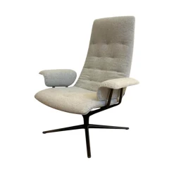 Walter Knoll Relaxsessel|Sessel Healey Soft 184 10 Stoff Divina Melange 2 120 Hellgrau Grau Gestell Bronze Schwarz Matt Pulverbeschichtet