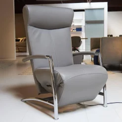Leolux Fernsehsessel|Sessel Helical Leder Senso Grau Gestell Chrom