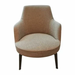 Flexform Loungesessel|Sessel Hera Stoff Elvira 1725 Beige Füße Metall Brüniert