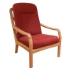 Dyrlund Relaxsessel|Sessel Hoch DY 1260H Stoff Comfort 0028 Rot Kernbuche Geölt