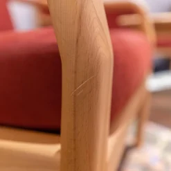 Dyrlund Relaxsessel|Sessel Hoch DY 1260H Stoff Comfort 0028 Rot Kernbuche Geölt