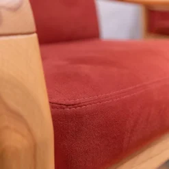Dyrlund Relaxsessel|Sessel Hoch DY 1260H Stoff Comfort 0028 Rot Kernbuche Geölt