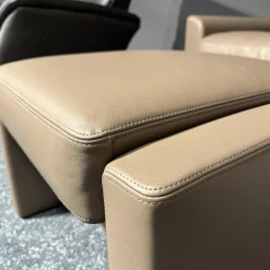 Erpo Relaxsessel|Sessel Hocker Soho Extra Hoch Leder 42 560 Fango Metallkufe Hochglanz Poliert Mit Aufstehhilfe Inklusive Hocker