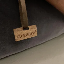 Giorgetti Loungesessel|Sessel Hug Stoff Adamo&Eva 107 Antracite Gestell Nussbaumholz Dunkel Gebeizt