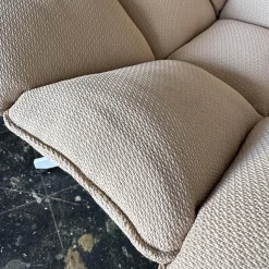 B&B Italia Loungesessel|Sessel Husk Outdoor Mit Armlehne Bezug Stoff Sila Altrosa Gestell Aluminium Weiß Lackiert